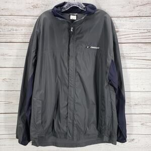 Reebok Men's Gray Blue Full Zip Windbreaker Jacket Size Large